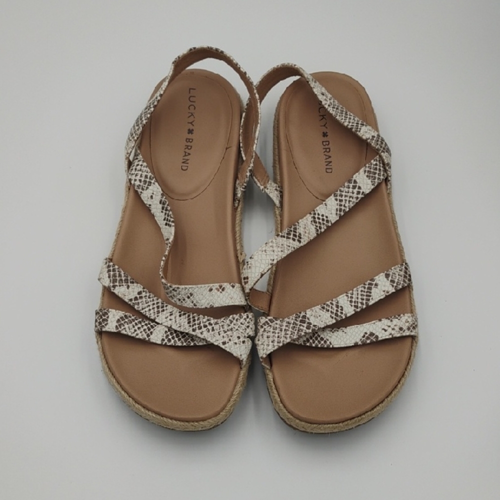 Lucky Brand Womens Darli Leather Strappy Espadrilles